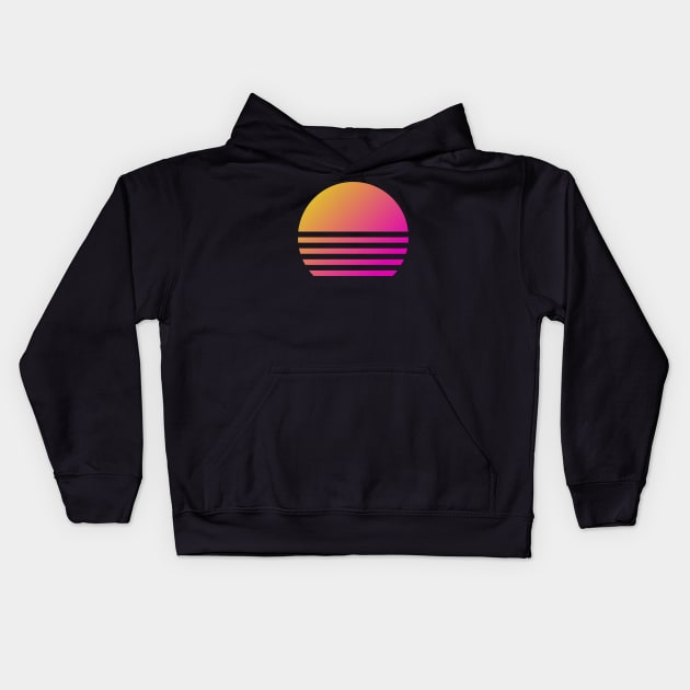 80s Sun Kids Hoodie by Rubikia